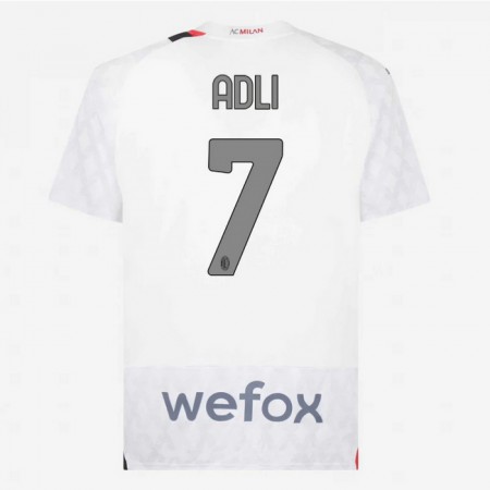 Levné AC Milán Adli 7 Venkovní Fotbalové dresy 2023-24 Krátký Rukáv